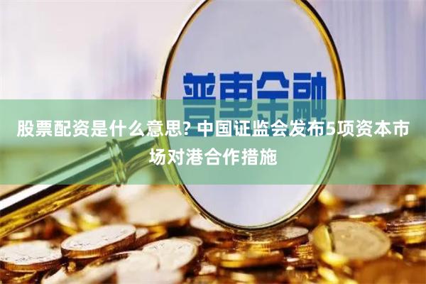 股票配资是什么意思? 中国证监会发布5项资本市场对港合作措施